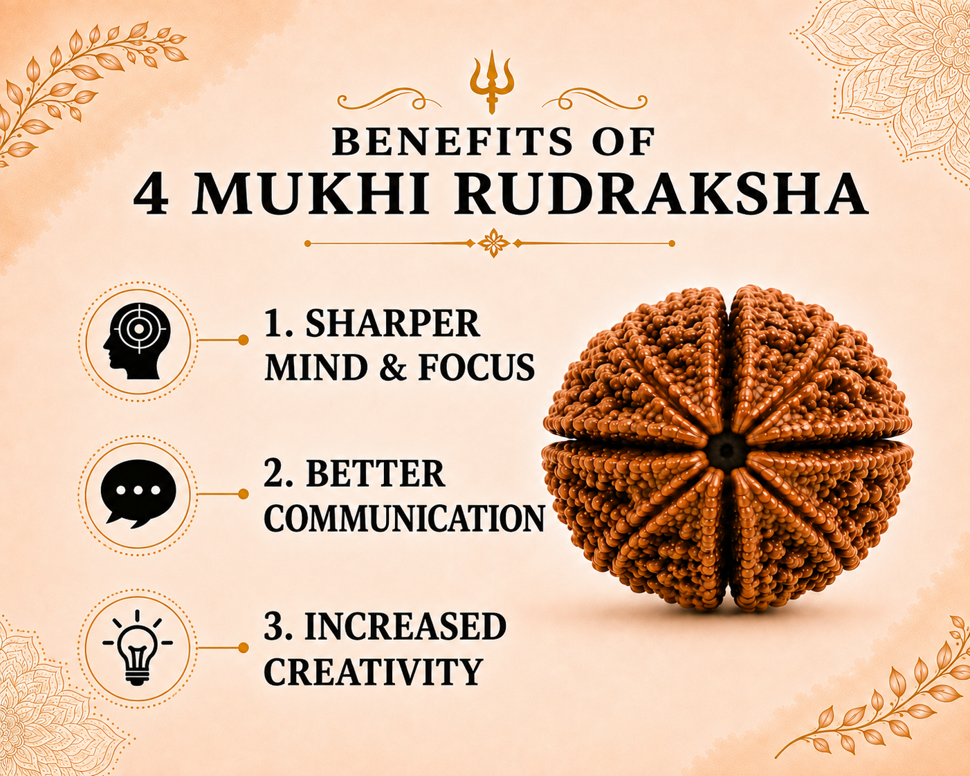 4 Mukhi Rudraksha ( Nepal Origin)